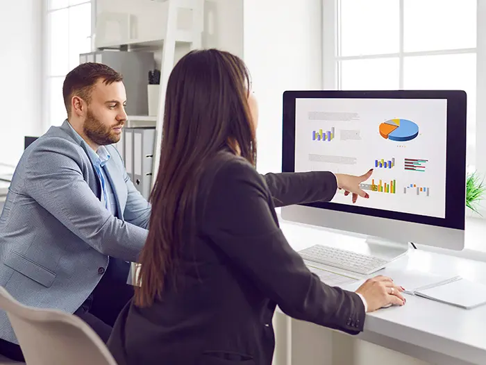 Biotech CEO presenting clinical roadmap